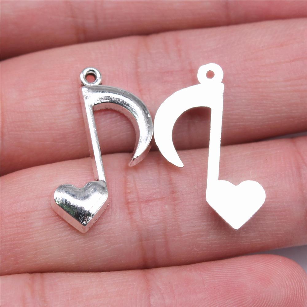 20pcs Music Charms Musical Note Charms For Jewelry Making Antique Silver Color DIY Crafts Making Findings Handmade Jewelry