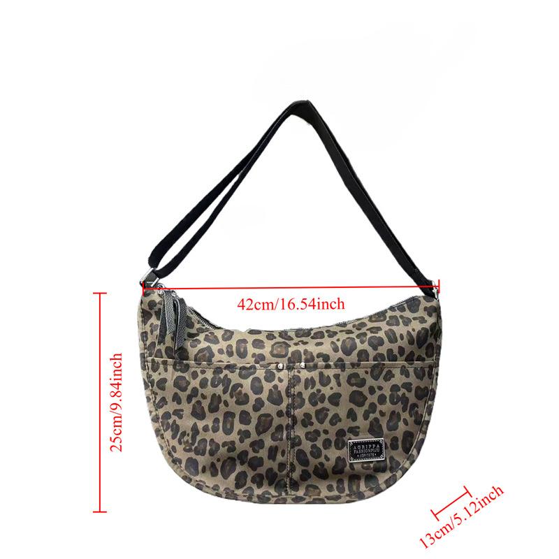 Women'S Personalized Leopard Print Diagonal Straddle Bag Retro Versatile Trend Shoulder Bag