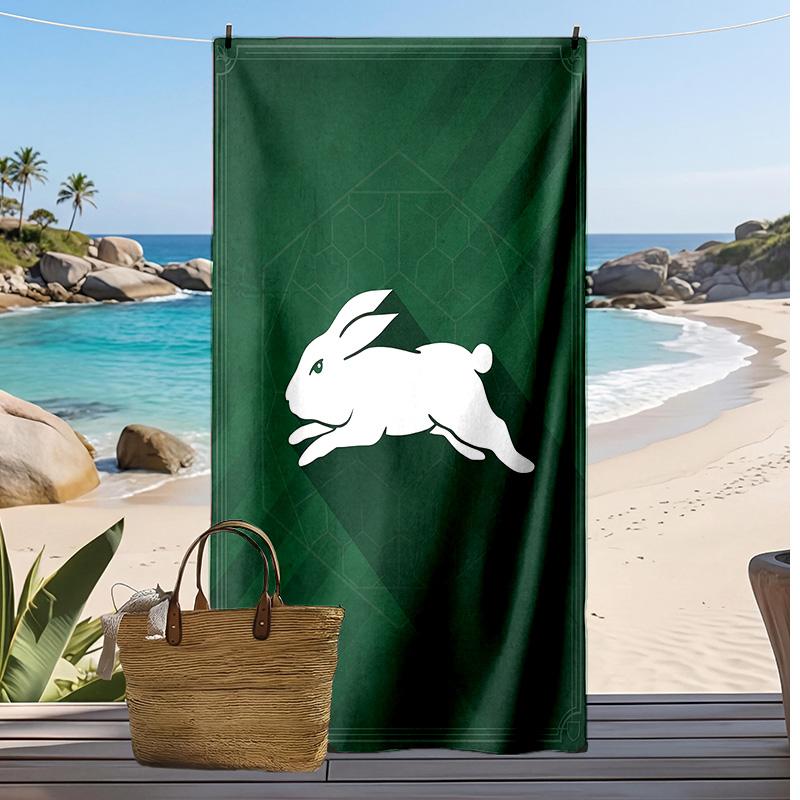 South Sydney Rabbitohs Print Beach Towel Soft Portable Quick?dry Towel For Pool Summer Vacation Outdoor Sport