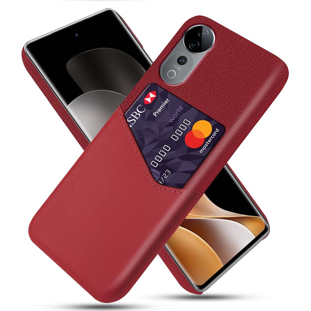 For vivo S19 Pro 5G Case Cloth Texture PU Leather Hard PC Card Slot Phone Cover
