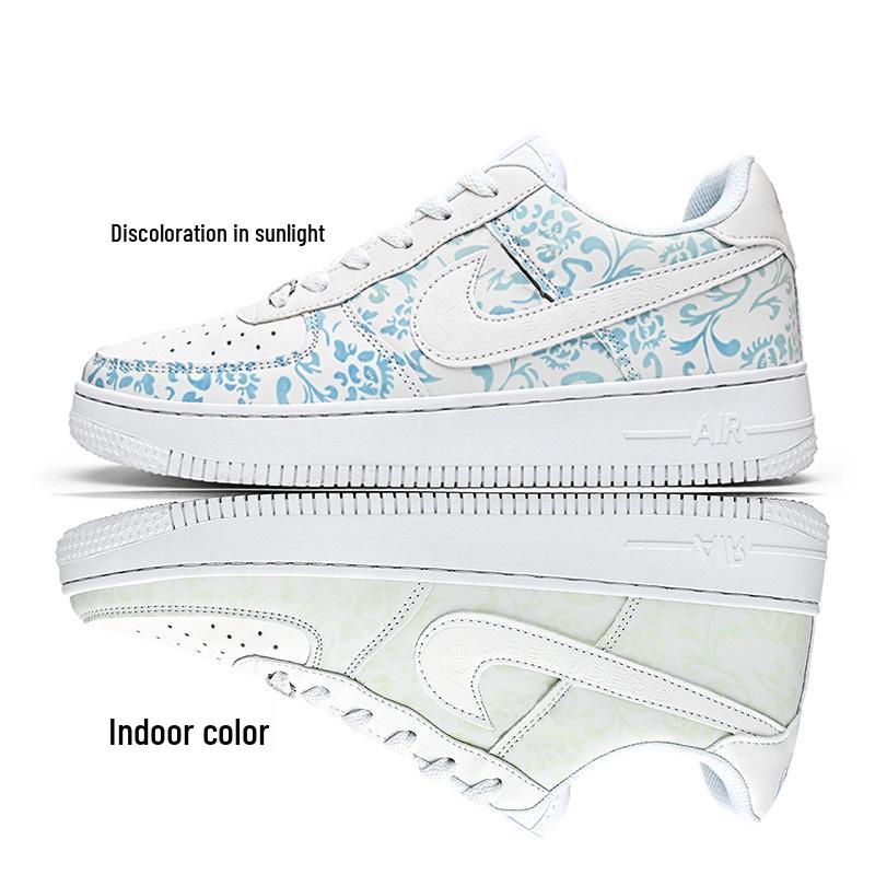 נעלי סניקרס יומיומיות רב-תכליתיות Putian AJ Air Force 1 נמוכות לבן/שחור/זהב לגברים ונשים