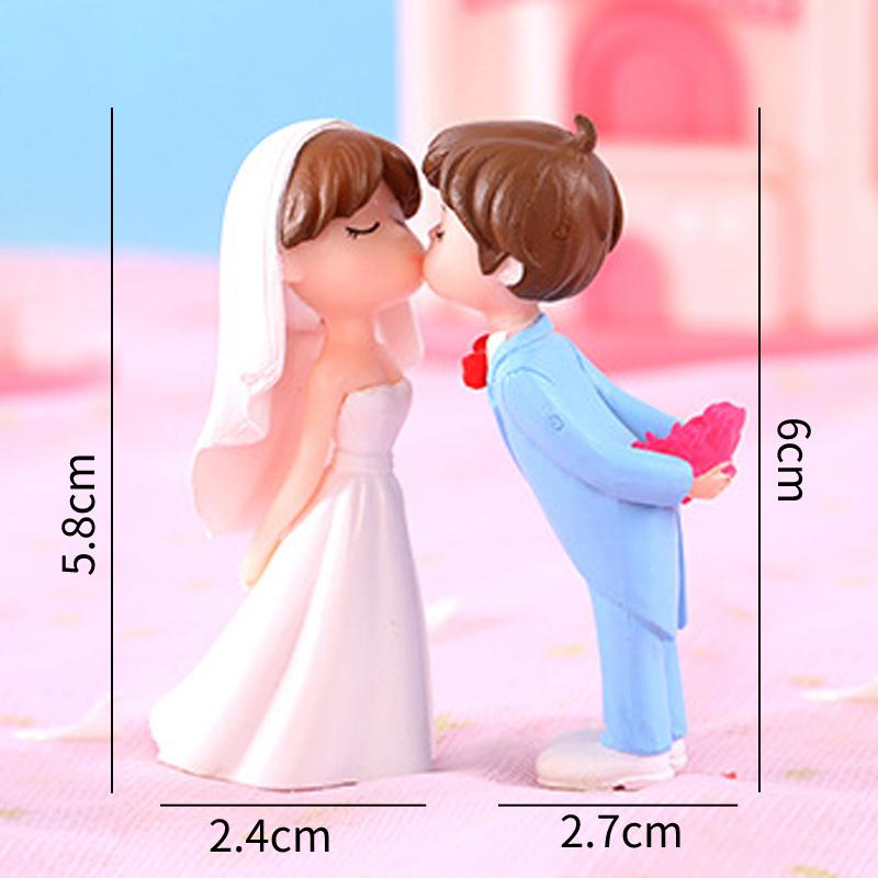 1/2pcs Mini Doll DIY Terrarium Figurines Fairy Garden Decor Lovers Couple Miniature Valentines Day Gift Home Accessories