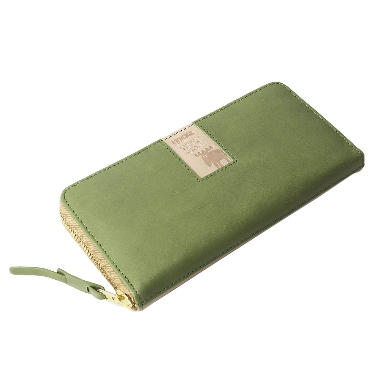 

moz Long Wallet Leather Round Zipper Square 86092 Men s Women s (Green) зелений