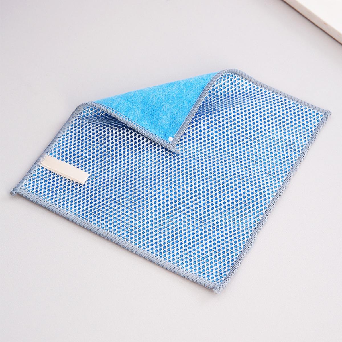 

Двусторонняя, Серебряная проволочная ткань, Салфетка для чистки, Не повреждает кастрюлю, Кухонная салфетка, Бытовая, Маслостойкая, Обезжиривающая, Губка для мытья 3PCS синий