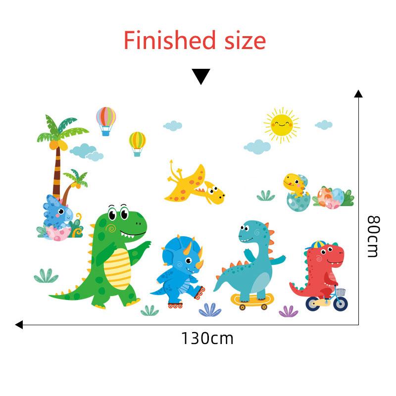 Dinosaurierpark Wandaufkleber für Kinder, Cartoon Tier Wandtattoos, Kinderzimmer Schlafzimmer Heimdekor Abnehmbare Wandkunst