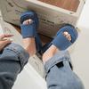 2025 New Summer Denim Blue Platform Slippers Women Open Toe Thick High Heels Slides Shoes Female Jeans Flip Flops Sandalias