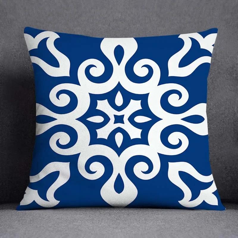 Blue Sailor Mermaid Marine Home Decor Pillowcase Square   Office  Cushion Cover