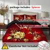 3pcs Golden Rose Duvet Cover SetSoft And Breathable Bedroom And Dormitory BeddingInclud (Duvet Cover*1+Pillowcase*2)