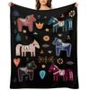 Dala Horses Christmas Dala Horse Throw Blanket Multi-Purpose Moving anime Sofa Quilt Blankets