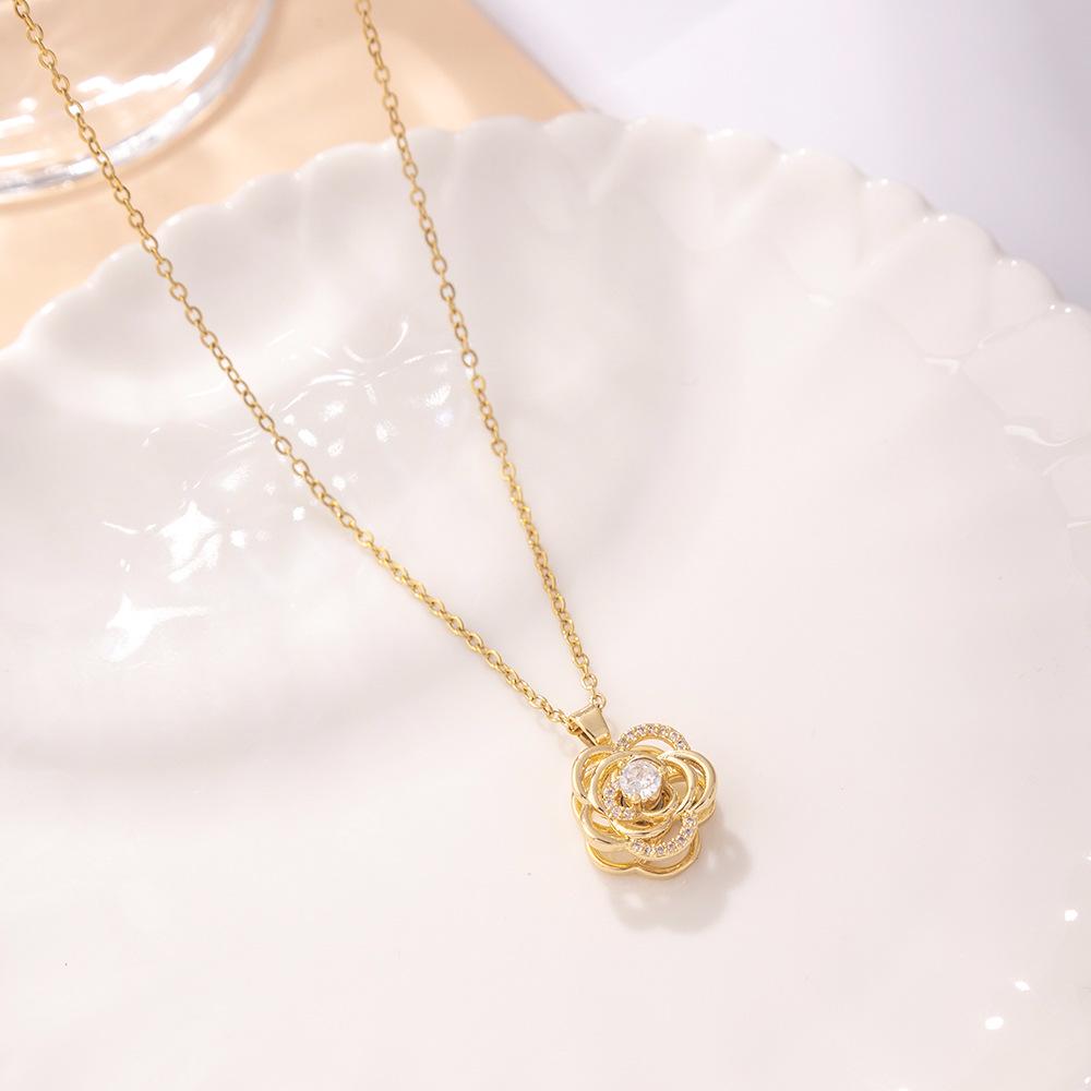 Kadın Lüks Titanyum Çelik Kolye Ucu Klavikula ve Uzun Kazak Kolyesi - Niş Tasarım