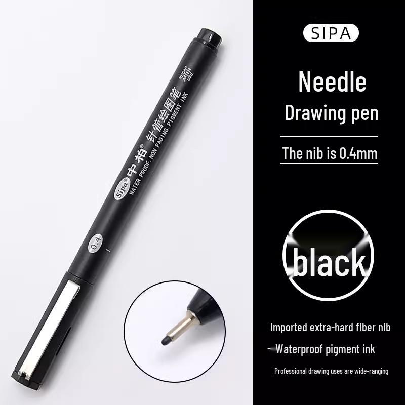 Zhongbai Waterproof Fine Liner Pen Set, 0.05-0.8 mm, for Drawing, Manga, and Hand-Painting.