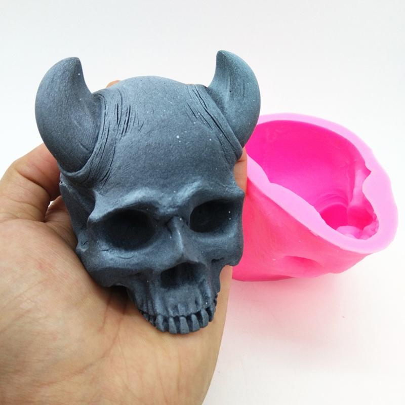 Devil Horns Skull Silicone Mold Keychain Resin Epoxy Craft Polymer Clay Craft DIY Ornament Jewelry Candles Making Tool