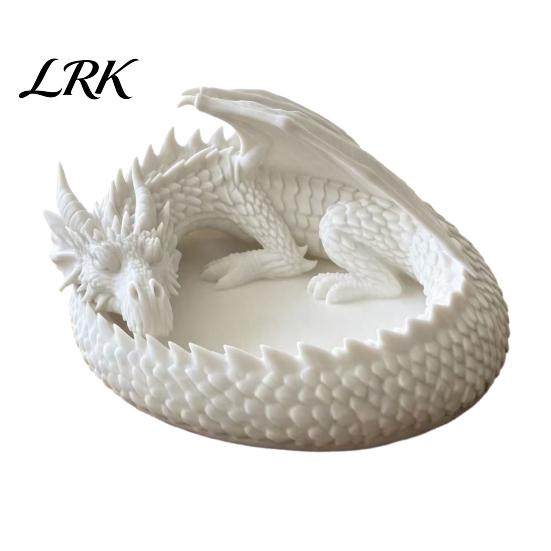 Dark Gothic Home Decor 3D Printed Fantasy Dragon Jewelry Tray, Winged Desktop Organizer, Style Key Dish Mythical Figurine Bowl for Bedside Nightstand,