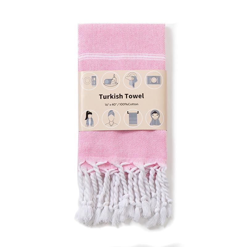 European Style Cotton Kitchen Towel Set: Quick-drying, Striped Tea Towels, Rectangular Tablecloth with Tassels.