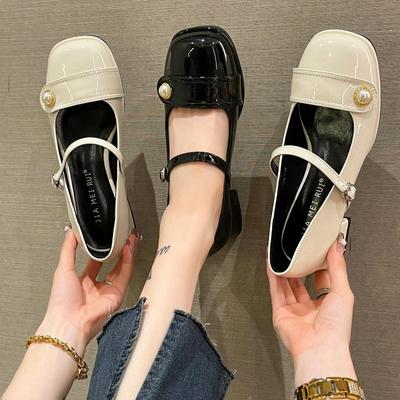 Chaussures à Talons Hauts Mary Jane à Bout Carré Tendance Été Femmes Chaussures Plates Nouvelles Chaussures de Soirée de Créateur Escarpins Élégants Femme