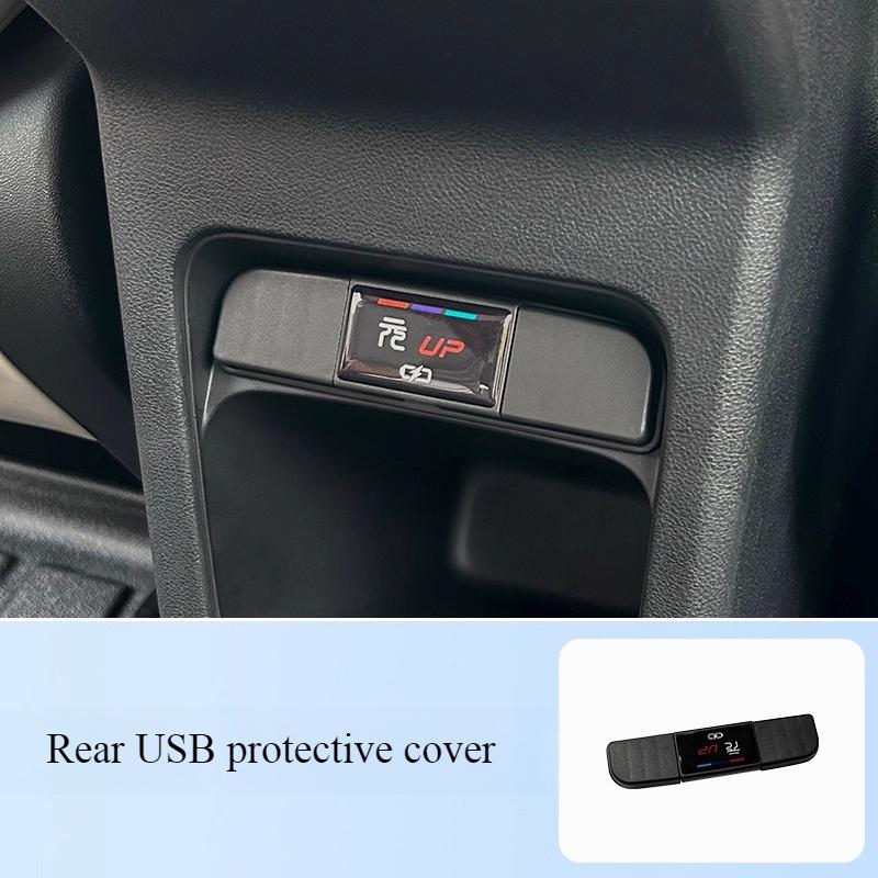 Car interior decoration accessories, rear charging port protective cover, anti dust USB protect for BYD YUAN UP PRO EV 2024 2025