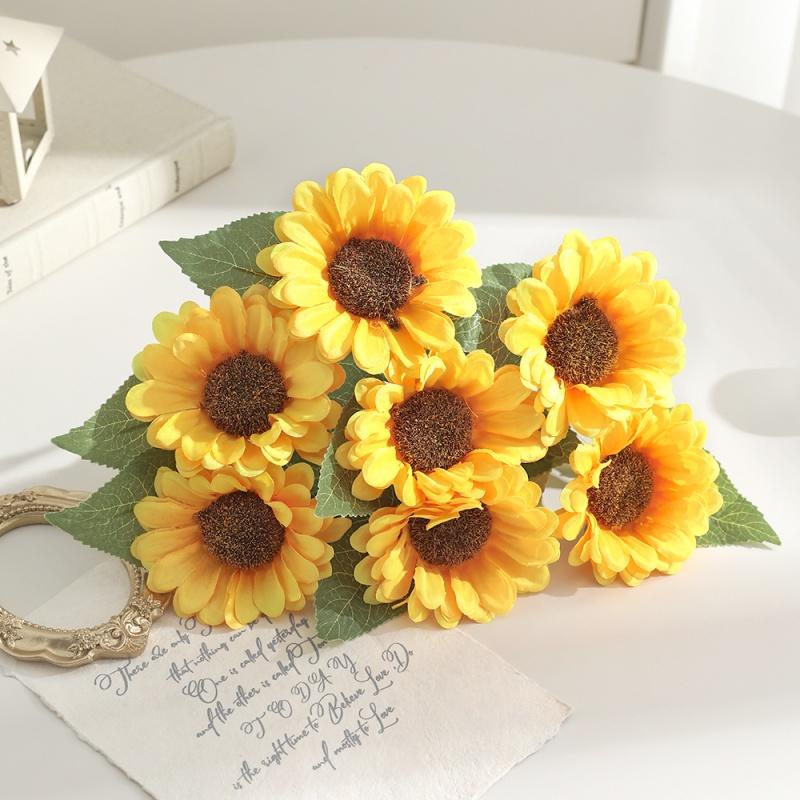 

45cm Simulation Sunflower Artificial Flowers Fake Silk Sunflowers for Home Decoration Bridal Wedding Bouquet Floral Arrangement 1Pcs жёлтый