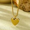 GEMCHIC Women's Heart Shape Stainless Steel Snake Chain Necklace