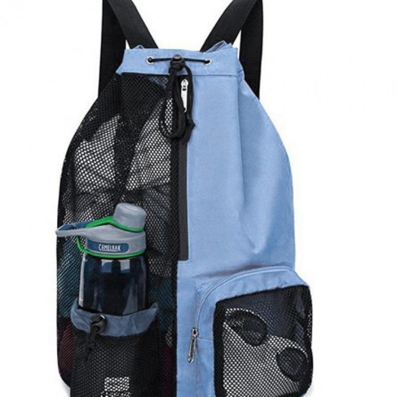 Mesh Drawstring Backpack With Wet Pocket, Swim Beach Bag For Gym Workout Sports Gear