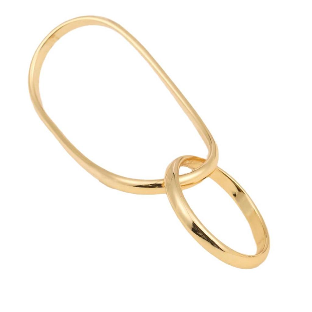 3-Finger Double Ring: Cross-Border Niche Metal with Irregular Smooth Surface