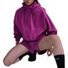 Nike Solid Color Drawstring Hooded Zip-Up Long Sleeve Jacket Women jackets Purple FB7493-518