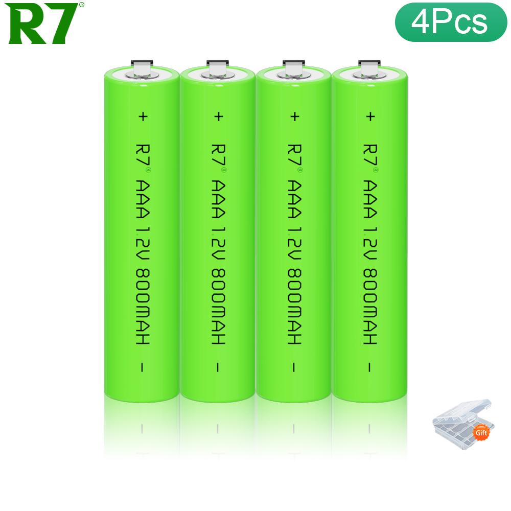 R7 1.2V AAA Ni-MH Rechargeable Battery 800mAh with Weld Tabs - Long-Lasting Power for Electric Shaver, Razor, Toothbrush