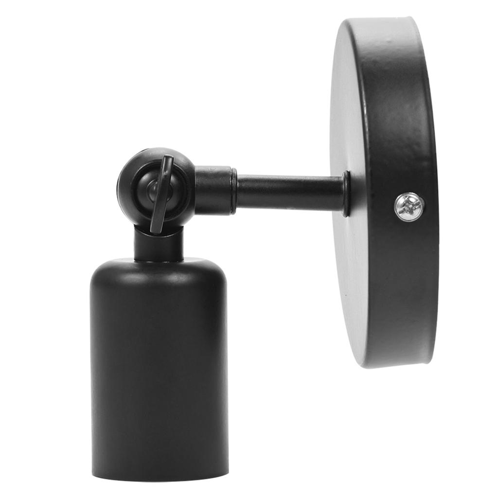 Nástěnný nástěnný svítidlo v retro stylu, kavárna, chodba, držák lampy se zásuvkou E27(Černá)