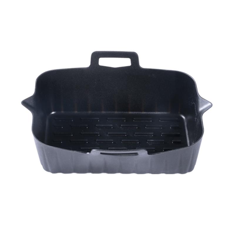 Rectangular Air Fryer Pad NonStick Silicone Mat Reusable Air Fryer Accessories Silicone Material 4 Colors for Air Fryer чёрный