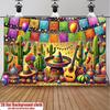 2D Flat Banner 1 Piece Colorful Mexican Party Background Suitable for Birthdays Weddings Cultural Celebrations