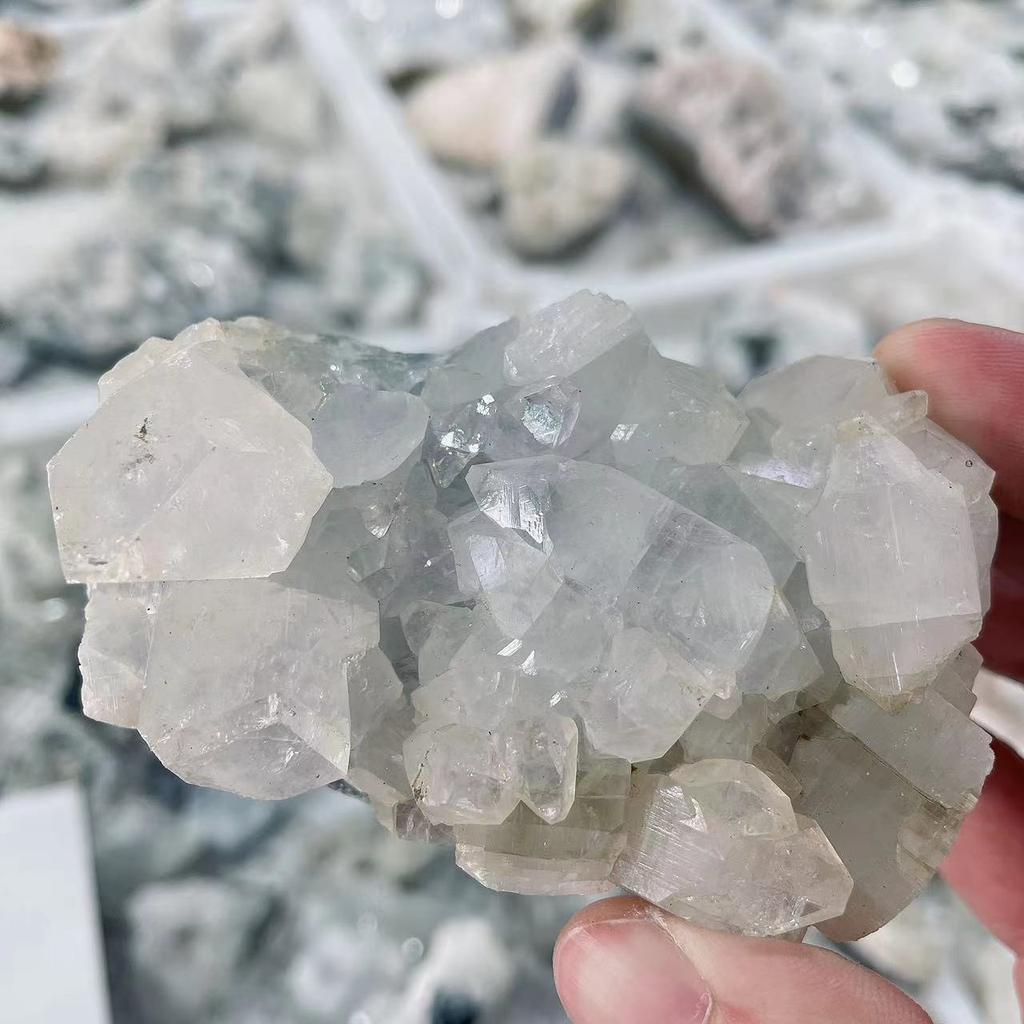 Spiritual Crystals Gemstone Healing Stones Natural Rough White Apophyllite Clusters Specimen for Decor