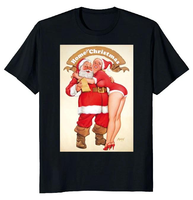 NEW LIMITED Santa Claus Home Christmas Classic Novelty Tee S-5XL XXXL