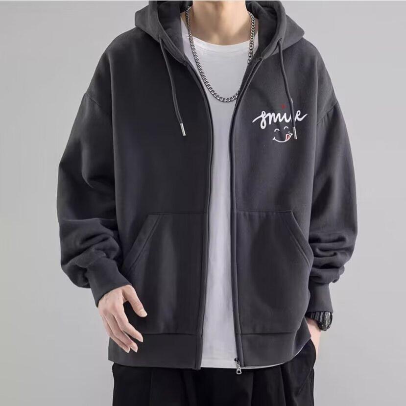 American Trendy Brand Men's Jacket Spring and Autumn 2026 New Sports Hooded Cardigan Sweater Boys Clothes Jacket