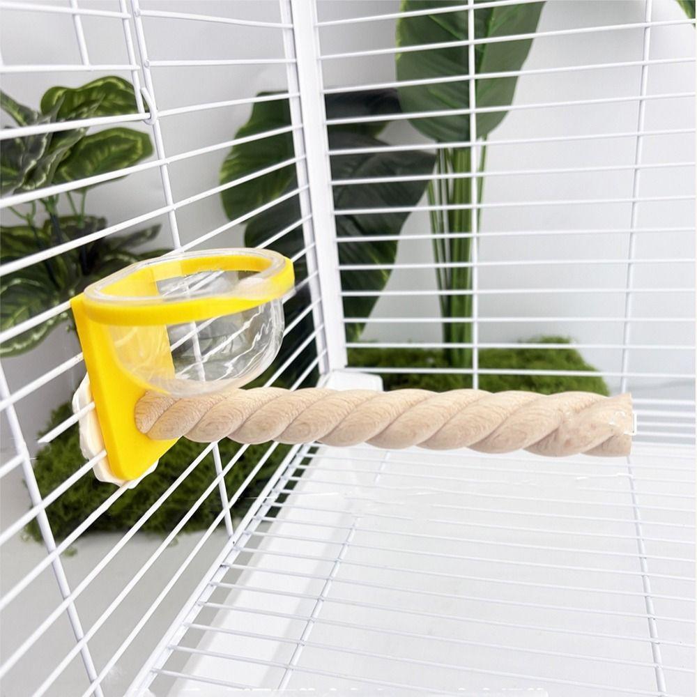 Wear-resistant Bird Cage Feeder Interactive Bird Perch Stand Parrot Standing Pole  For Cage