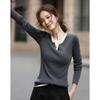 Women's Faux Two-Piece Color-Block Slim-Fit Knit Sweater with Wool