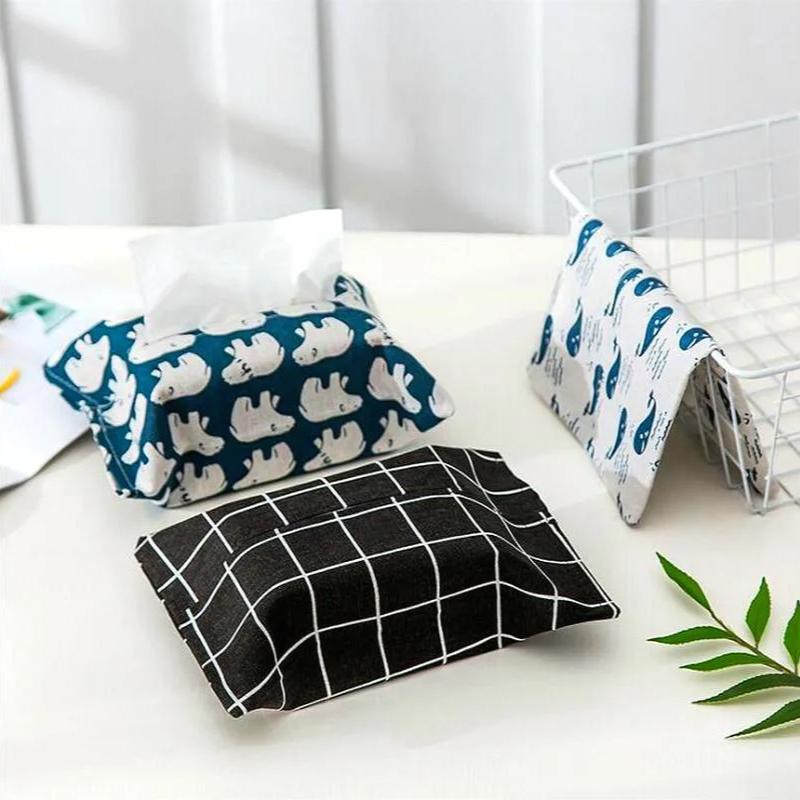 Cute Cartoon Tissue Box Napkin Paper Container Napkin Case Cotton And Linen Home Decoration Paper Towel Home Car