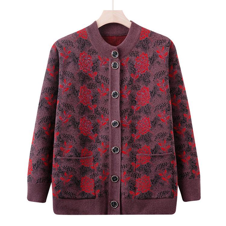 

Весенняя одежда для женщин среднего и пожилого возраста, куртка-свитер для бабушки, 60 лет, 70, маме, толстый топ с плюшем, кардиган для пожилой женщины 4XL