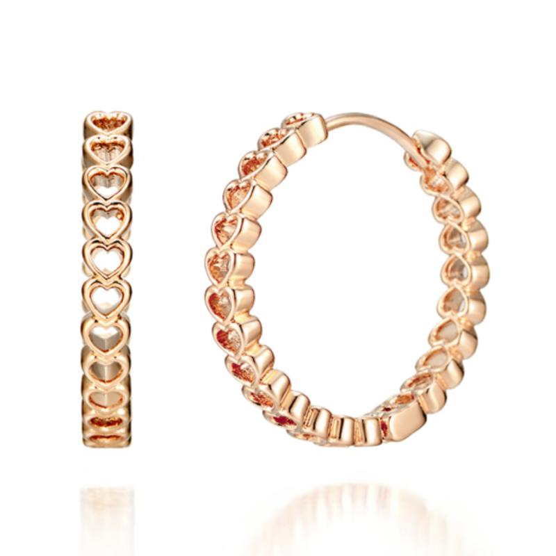 ELLE Jewelry 14K Heart Bold Earrings (Gold Pin) ELGPEE293