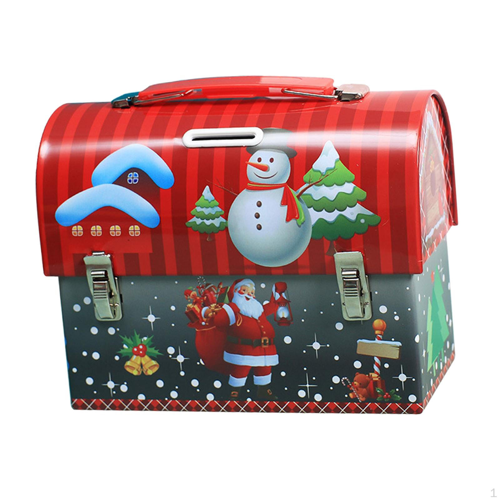 

Christmas Metal Tin Cans with Lids Tins Storage for Cookies Treats merry 17.2x8.5x13.4 cm