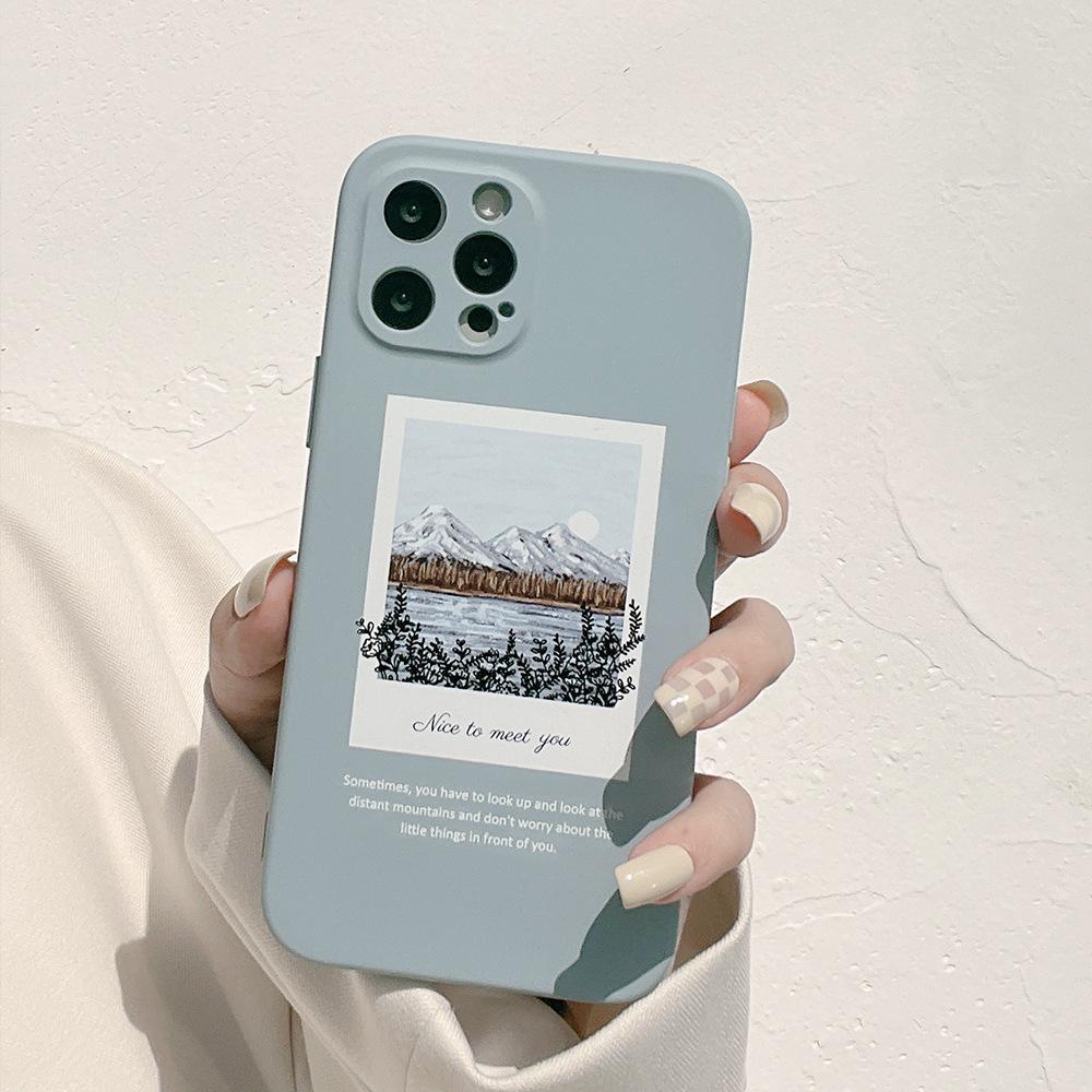 Art Oil Painting Snow Mountain Case for iPhone 16 iPhone 17 iPhone 17 Pro Max