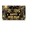 Black Gold 2026 New Year Backdrops Colorful Balloon Photo Background Party Background  Photo Studio