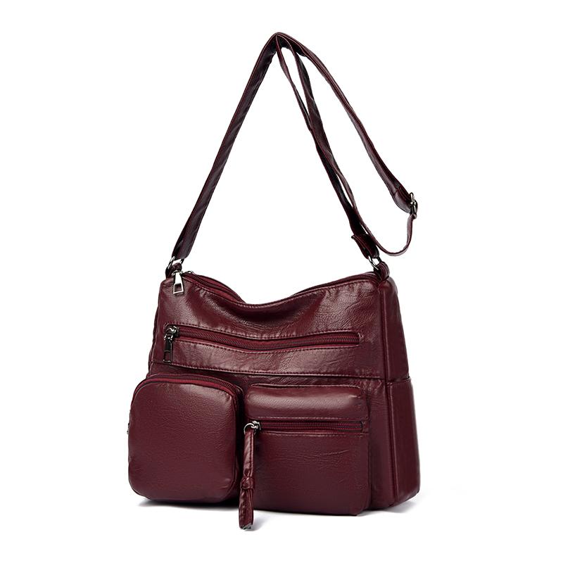Dámská taška Vintage taška přes rameno Vícekapsá velkokapacitní taška crossbody