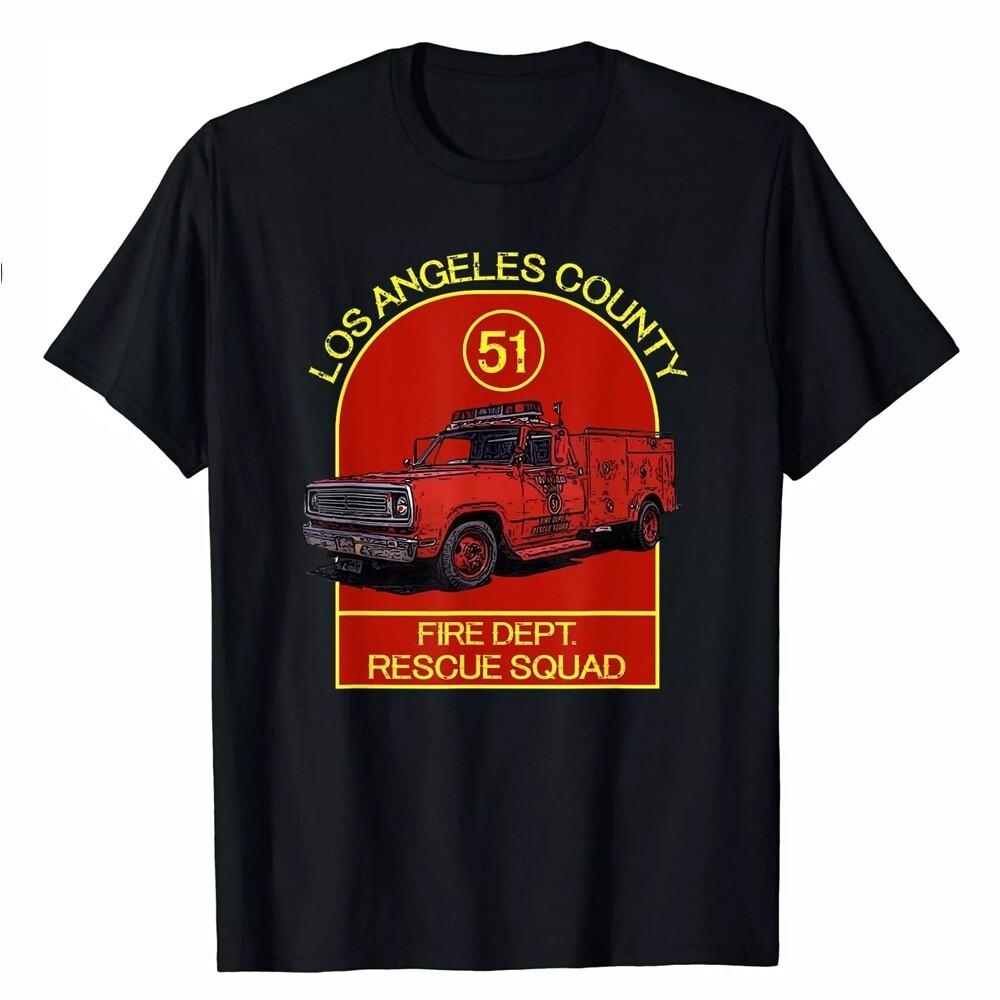 NEW LIMITED Los Angeles County 51 Truck Fire Dept Rescue Squad T-Shirt M
