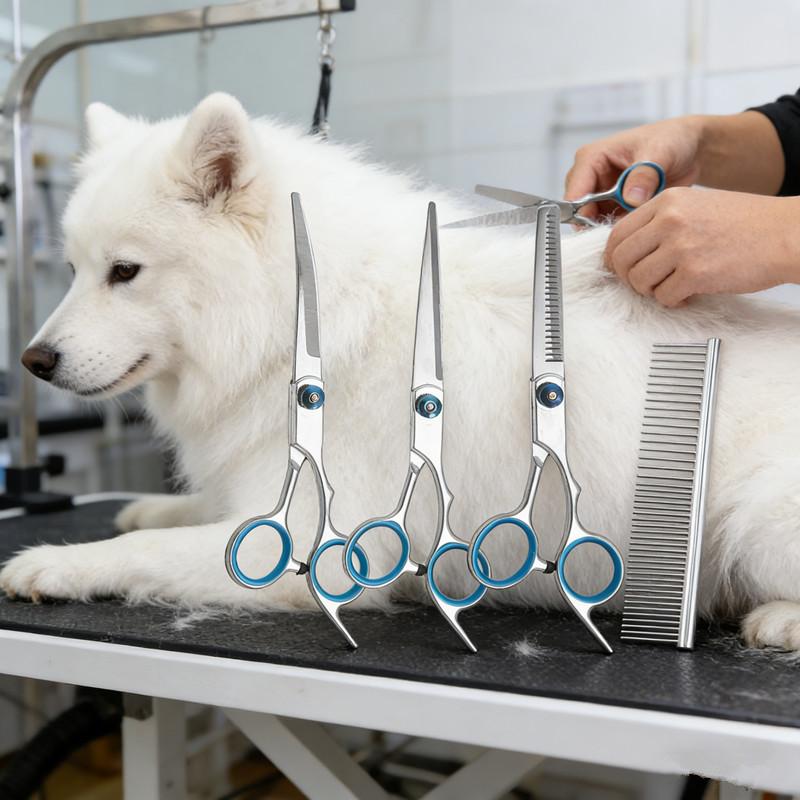 4Pcs Pet Safe Scissors - Ambidextrous Dog Grooming Shears With Safe, Round Head For Precision Trimming For Dogs & Cats
