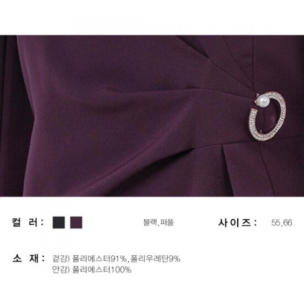 Win Brooch Set Asymmetrical Peplum Dress