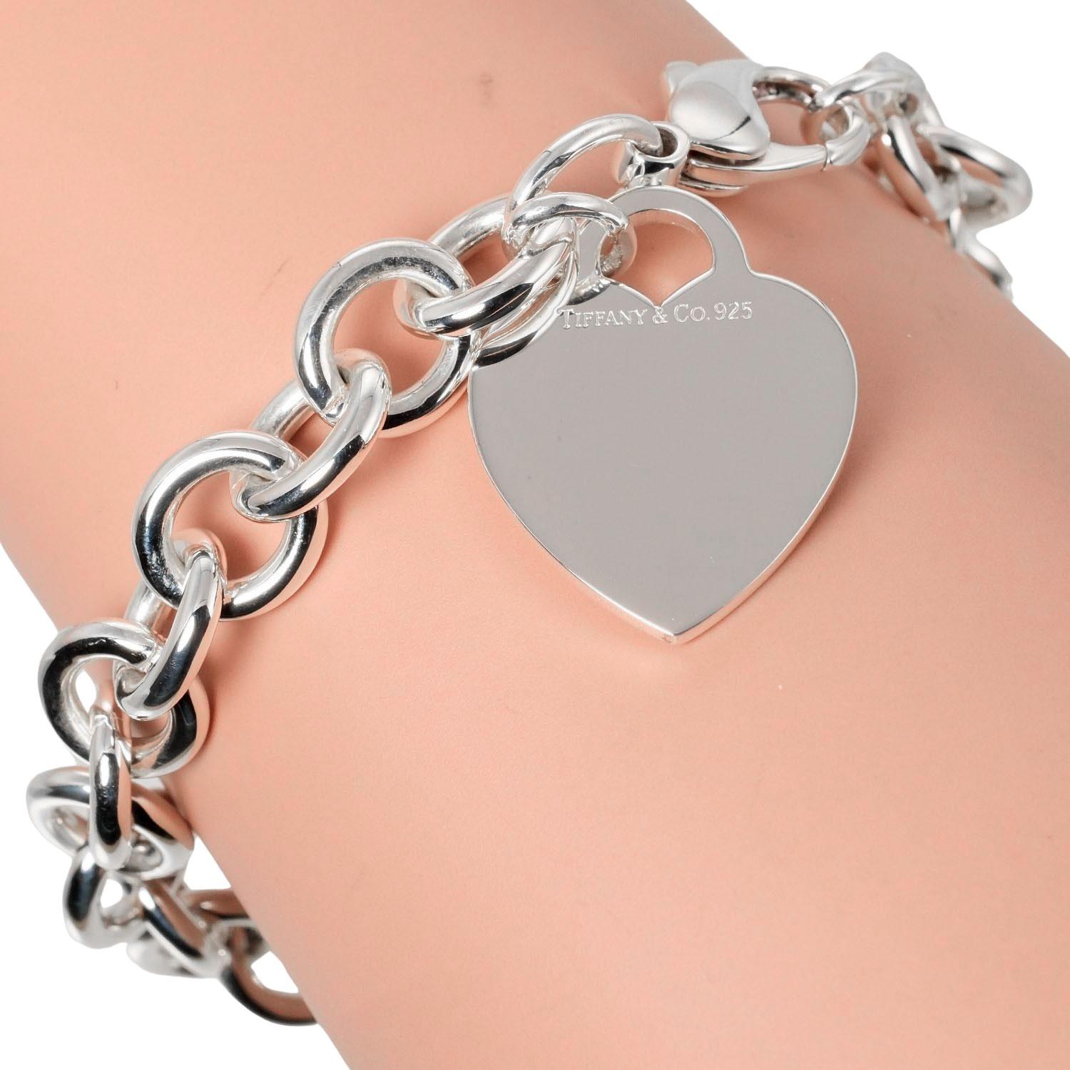 

TIFFANY&Co. Return to TIFFANY & Co. Heart tag Bracelet Silver925 heart 35.66g Women Used