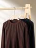 Men's Plus Size Striped Round Neck Sweater - Autumn/Winter 2025 Fashion Knit with Long Sleeves
