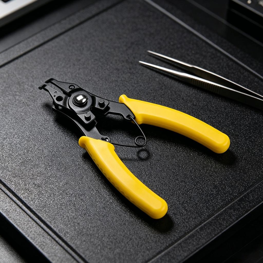 4 In 1 Heavy Duty Snap Ring Pliers Anti-Slip Steel Snapper Clamp Set C Clip Circlip Lock Ring Removal Tool for Narrow Space