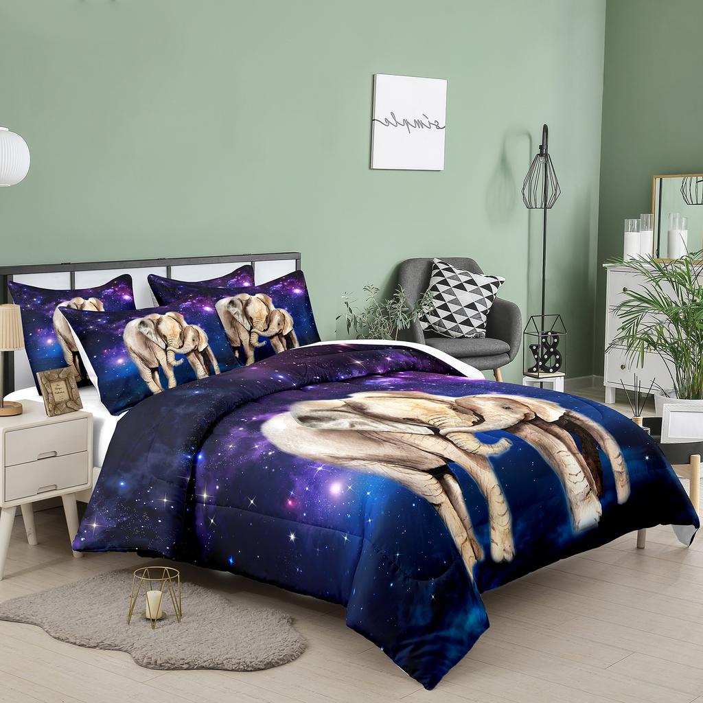 Queen Size Wild Animal Theme Twin Bedding Set Elephant Duvet Cover Set For Kids Teens Boys Comfortable Double King Quilt Cover
