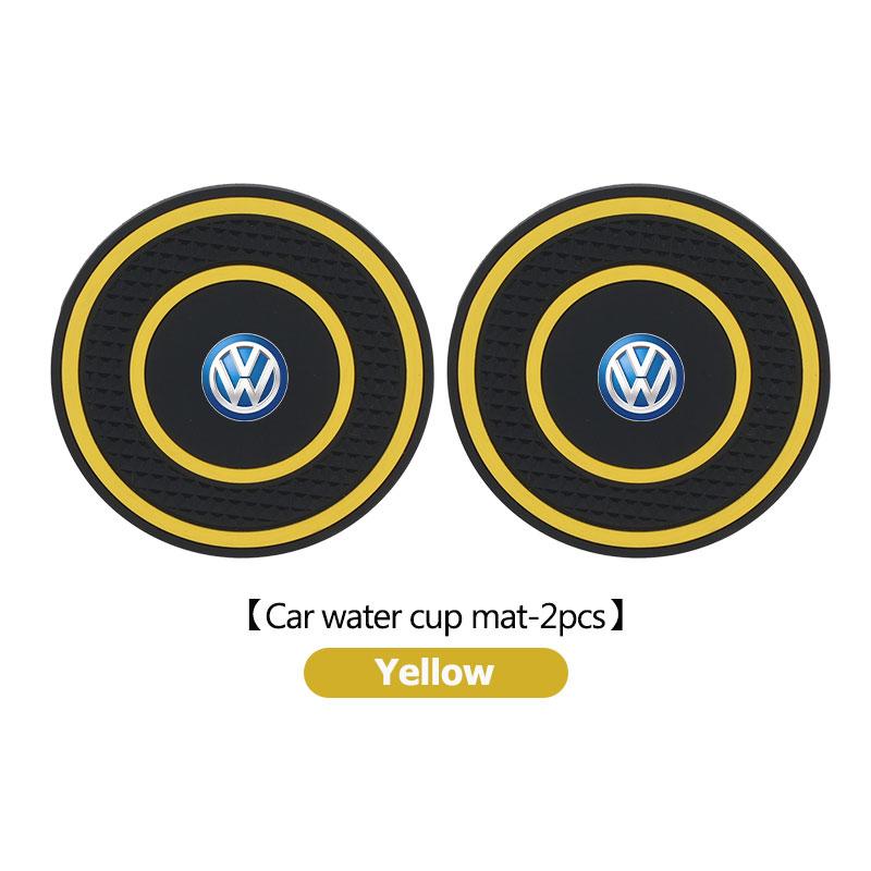 2PCS Car Coaster Water Cup Bottle Holder Anti-slip Pad Mat For Volkswagen VW Scirocco Jetta Beetle Golf 4 5 6 Passat Polo B5KD2
