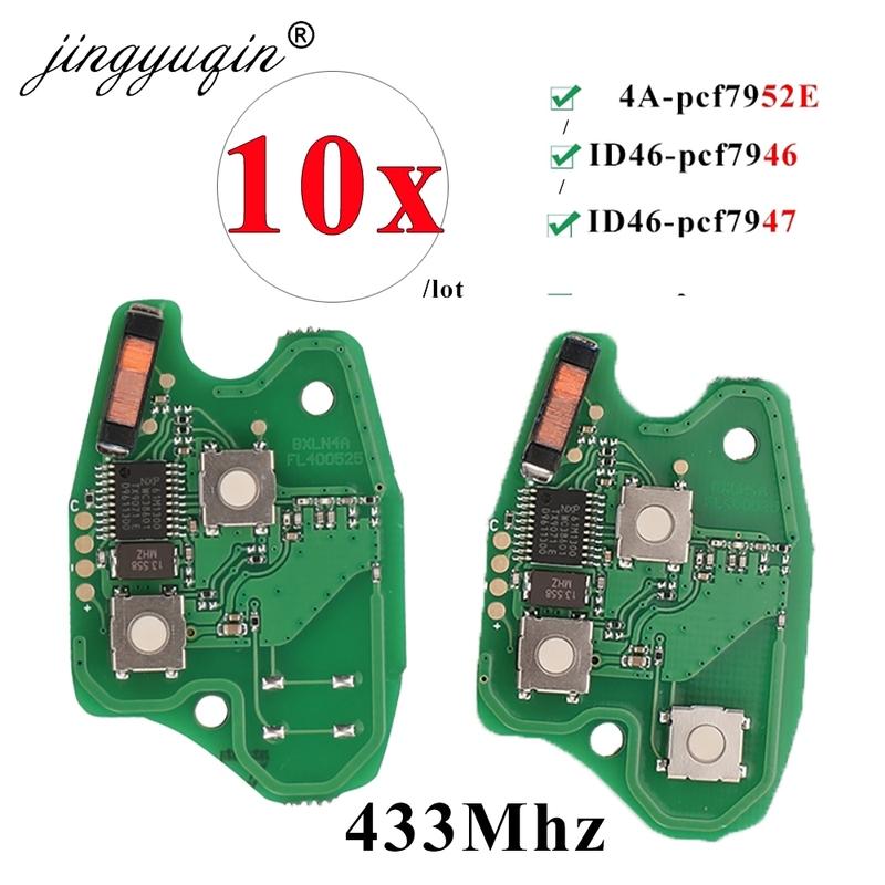 10pcs Remote Car Key Circuit Board For Renault Duster Modus Clio Twingo DACIA Logan Sandero 433Mhz ID46/4A pcf7952E PCF7947/7946
